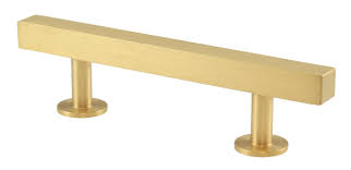 Campaign style pulls are signified by their being recessed with the bail pulls being flush with the side of the box. Lewis Dolin Lews Hardware 31 102 On Sale Lewis Dolin Bar 3 76mm C C Square Cabinet Bar Pull 5 128mm Overall Length Brushed Brass The Hardware Hut