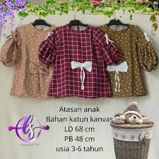 See more ideas about projek menjahit, pola asas, tutorial menjahit. Atasan Anak Lengan Balon Pita Shopee Indonesia