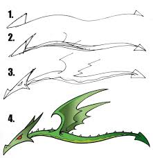 Pin De Orrathai Chuemkeaw En Line And Watercolor Dibujos Faciles Para Ninos Como Dibujar Dragones Clases De Dibujo