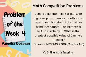 Math Competition Problems Problem Of The Week 4 Math Competition Math Olympiad Real Life Math