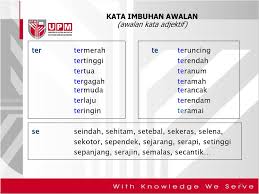 Imbuhan sebenarnya terbahagi kepada empat jenis iaitu imbuhan awalan, akhiran, apitan dan sisipan. Unit 3 Pembentukan Kata Ppt Download