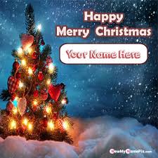 Merry Christmas Day Beautiful Pictures Write Your Name Greeting Card Create