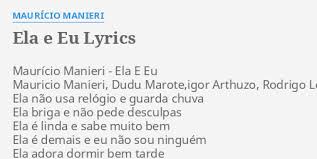 Listen to a noite inteira by maurício manieri on deezer. Ela E Eu Lyrics By Mauricio Manieri Mauricio Manieri Ela