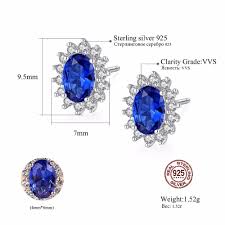 princess blue sapphire earring oval cut