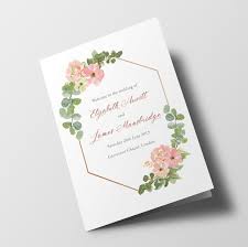 Blush pink flowers add a soft touch to beautiful diy flower arrangements. Blush Pink Flowers Wedding Order Of Service Booklet From 1 20 Each