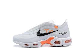 Off White Nike Air Max Tn White Black Total Orange Sneakers Men S Running Shoes Nike Air Max Nike Shoes Air Max Black Nike Shoes