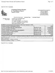 Campaign Finance Receipts &amp; Expenditures Report