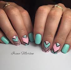 Black and blue geometric nail art design idea. 60 Geometric Nail Art Ideas Nenuno Creative