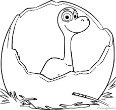This coloring page will give him an idea about why easter is celebrated and all the customs or rituals followed during easter. The Good Dinosaur Arlo In The Egg Coloring Page Coloringall