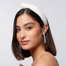 WHITE LINEN HEADBAND