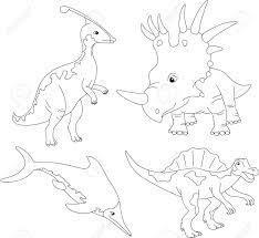 Ensemble De Diplodocus Tyrannosaure Pterodactyle Et Triceratops Livre De Coloriage Pour Les Enfants Illustration Vectorielle Clip Art Libres De Droits Vecteurs Et Illustration Image 49364721