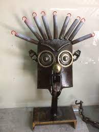 Yard Art Garden Art Metal Sculpture Shovel Head Made From Junk Metal Metal Art Scrap Metal Art Sheet Metal Art