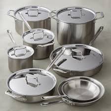 All Clad D5 Brushed Stainless Steel 14 Piece Cookware Set Cookware Set Brushed Stainless Steel Glass Food Storage Containers