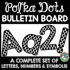 Black And White Bulletin Board Letters Bulletin Board Letters Black And White Polka By Free Your Heart Teachers Pay Teacher Polka Dot Classroom Polka Dots Classroom Decor Bulletin Board Letters
