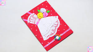 Now you can secure your thread using either cellotape above the knot on card to hold the threads down, or you can tie them around a safety pin and attach the safety. Friendship Day Card Ideal How To Make Friendship Day Card Easy Greeting Card Friends Diy Card Gift Youtube