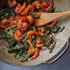 Sesame Shrimp Stir Fry With Spinach Recipe Sesame Shrimp Shrimp Stir Fry Eating Well Recipes