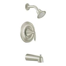 Just turn off the water under the sink. Moen T2133bn Brushed Nickel Posi Temp Pressure Balanced Tub And Shower Trim With 2 5 Gpm Shower Head And Tub Spout From The Eva Collection Less Valve Faucetdirect Com