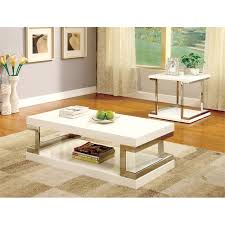 It can be used as a coffee table or as a side table. Furniture Of America Bargunde Contemporary Wood Coffee Table In Glossy White Idf 4486c