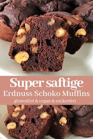 erdnuss schoko muffins vegan glutenfrei rezept schokomuffins zuckerfreie muffins zuckerfreie rezepte
