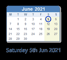 The national democratic institute maintains a calendar of elections around the world. 5 June 2021 Calendar With Holidays And Count Down Gbr