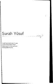 Bacaan surat yusuf dari ayat 4 : Al Misbah 012 Surah Yusuf Pdf Txt