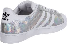 Getragene silberne adidas superstar in der größe 39 1/3. Adidas Superstar Weiss Silber Glitzer 093968