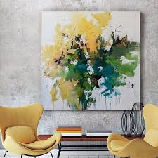 Sunlight On The Garden Path 50x50 Honoring Yellow On This Sun Day Abstractlandscape Ab Modern Wall Decor Art Abstract Art Painting Abstract Canvas Painting