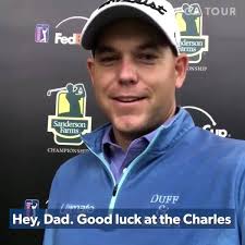 Bill Haas sends his dad a good luck message