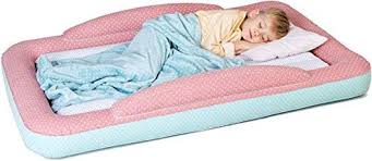 New Inflatable Toddler Travel Bed Sides Kids Air Mattress Camping Home Use Easy Inflate Children S Air Bed Fleece Blanket Pump Included Online Pret In 2020 Toddler Travel