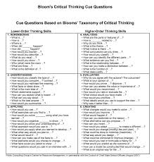 Bloom S Critical Thinking Cue Questions Http Commoncoreinstitute Org Materials Facch Critical Thinking Higher Order Thinking Skills Critical Thinking Skills
