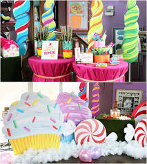 Pick a out a main color and let the candy decorations and props pop out against it. Pin On Candyland Party Ideas
