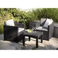 allibert salon de jardin victoria 2 places imitation resine tressee gris muebles de exterior jardines decoracion de exteriores