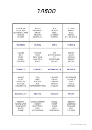 One Click Print Document Taboo Cards Taboo Game Describing Words