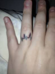Ring Finger Heartbeat Tattoo Ring Finger Tattoos Finger Tattoos For Couples Finger Tattoos