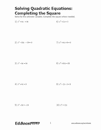 Completing The Square Worksheet Beautiful Pleting The Square Worksheet Chessmuseum Template Libra In 2020 Solving Quadratic Equations Completing The Square Equations