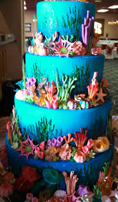 Under The Sea Wedding Cake Beach Cakes Ocean Cakes Beach Wedding Cake