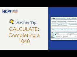 We're all doing the 1040 this year. Teacher Tip Calculate Completing A 1040 Youtube
