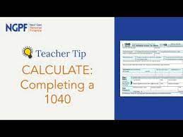 Tax form 1040, schedule c fill in and calculate online. Teacher Tip Calculate Completing A 1040 Youtube