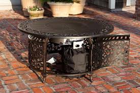 Includes decorative fire glass in copper colour to place around the flame. Sedona Round Cast Aluminum Lpg Fire Pit Costco Com Exclusive Fire Sense
