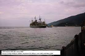 Da Nang Harbor 1965 1966 Uss Calvert Apa 32