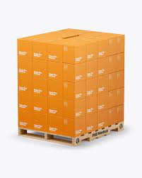 Download Pallet Mockup In Box Mockups On Yellow Images Object Mockups