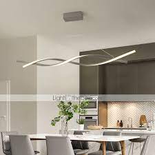 2 Light 80 Cm Led Pendant Light Adjustable Chandelier Aluminum Linear Painted Finishes Curl Wave Design 110 120v 220 240v 2021 Us 144 9 Living Room Pendant Light Pendant Light Fixtures Living Room Lighting