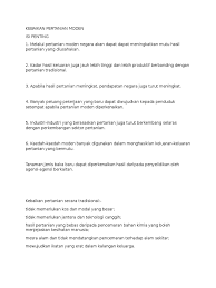 Perkara sama juga dihadapi negara lain. Kebaikan Pertanian Moden