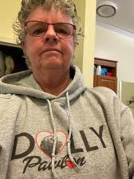 Wearing my Dolly Pawton sweatshirt!