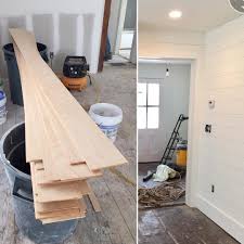 I M Excited To Show You What Starts Out As 1 4 Inch Thick Plywood Turns Into Perfect Shiplap Once It Is Installe Dining Room Wainscoting Home Remodeling Home