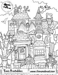 Free Haunted House Coloring Page Printable In 2020 Halloween Coloring Pages House Colouring Pages Halloween Coloring Pages Printable