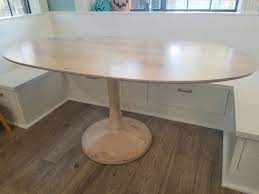 Free shipping on all textiles. Handmade Knotty Alder Oval Dining Table Modern Style Banquette By Kirk Kreations Custommade Com