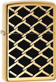 Zippo brass lines zippo logo lighter wholesale. Zippo Fence Design High Polish Brass Classic Knifecenter 28675 Discontinued