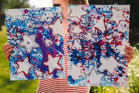 How to splatter paint stars. Paint Splatter Craft An Easy Fourth Of July Diy Magic For Miles