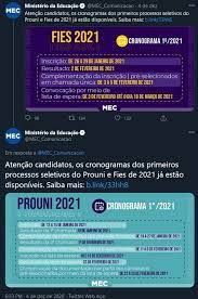 Fies 2021 abre inscrições nesta terça; Prouni E Fies 2021 Mec Divulga Calendario De Inscricoes Estudantes Criticam Datas Educa Mais Brasil